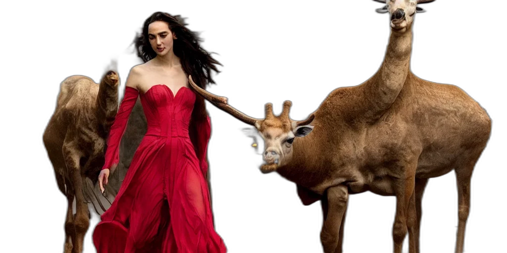 animal, dress, concept art, photorealistic transparent PNG cut-out