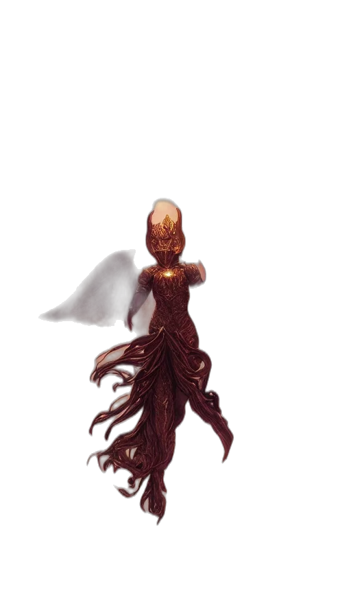 dress, creature, hair, staff, concept art, fantasy art, 3d render, comic book art transparent PNG cut-out
