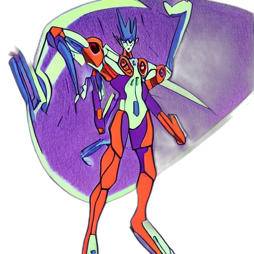 robot, creature, staff, mask, concept art, vaporwave, watercolor, cartoon transparent PNG cut-out