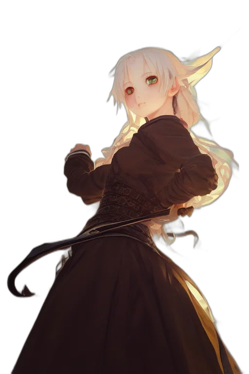 dress, staff, dragon, weapon transparent PNG cut-out