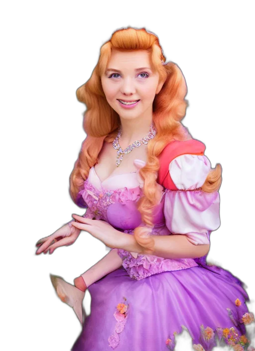 dress, crown, face, 3d render transparent PNG cut-out
