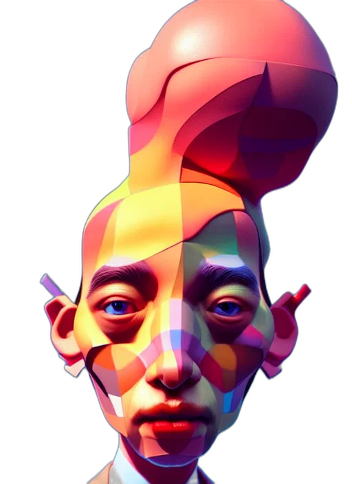 face, mask, crown, robot, 3d render, concept art, photorealistic, fantasy art transparent PNG cut-out