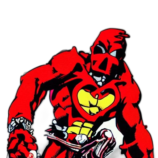 comic book art, concept art, cartoon, red transparent PNG cut-out