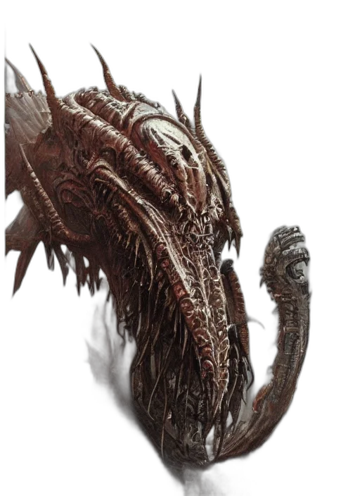 dragon, creature, animal, hair, concept art, 3d render, photorealistic, fantasy art transparent PNG cut-out