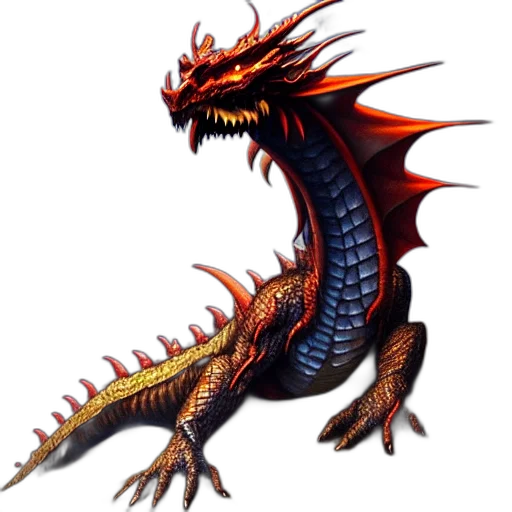 dragon, staff, creature, animal transparent PNG cut-out