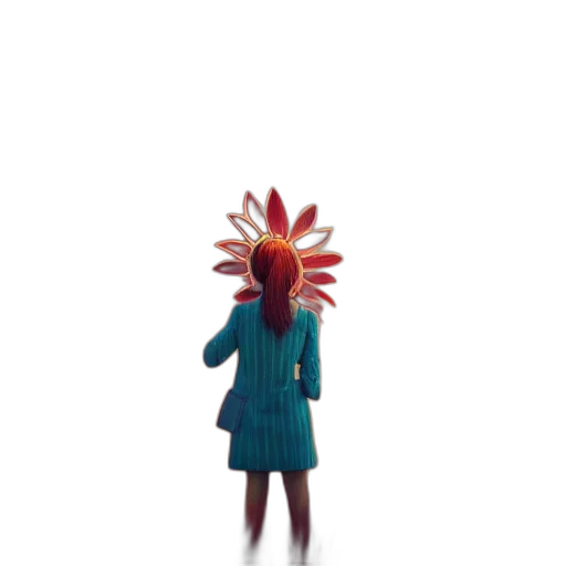 staff, mask, umbrella, flower, 3d render, concept art, pixel art, vaporwave transparent PNG cut-out