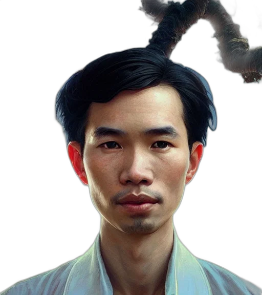face, hair, staff, weapon, photorealistic, concept art, oil painting, cyberpunk transparent PNG cut-out