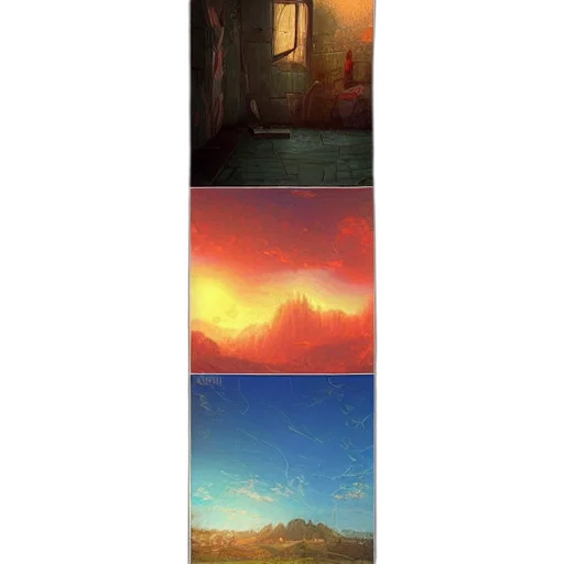 oil painting, concept art, fantasy art, photorealistic, sunset, night, outer space, fire transparent PNG cut-out