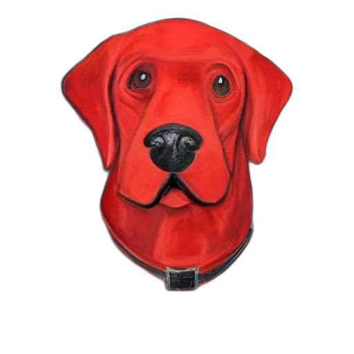 mask, face, animal, staff, photorealistic, red, portrait, clifford transparent PNG cut-out