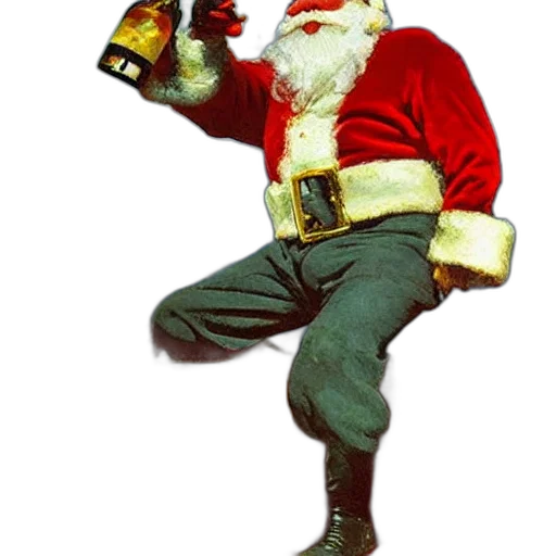 staff, drunken, angry, santa transparent PNG cut-out