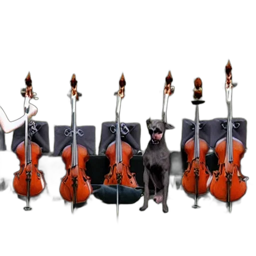 staff, animal, concept art, 3d render, photorealistic, orchestra, composed, dogs transparent PNG cut-out