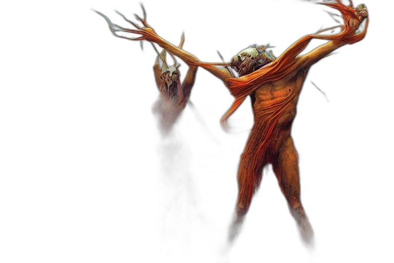 creature, concept art, fantasy art, 3d render transparent PNG cut-out