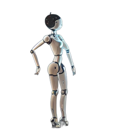 robot, staff, dress, concept art, 3d render, cyberpunk, two, humanoid transparent PNG cut-out