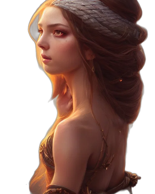 crown, face, dress, hair, fantasy art, concept art, photorealistic, oil painting transparent PNG cut-out
