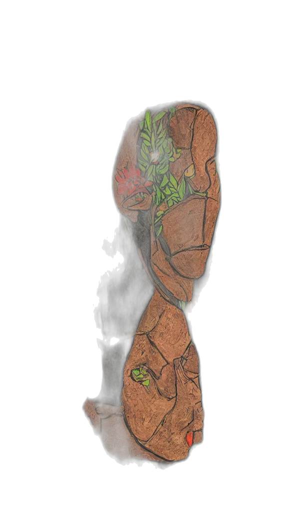 dress, mask, jewelry, staff transparent PNG cut-out