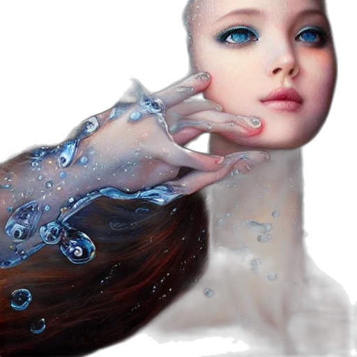 jewelry, robot, hair, photorealistic transparent PNG cut-out