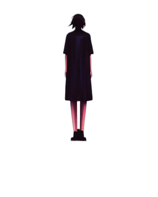dress, creature, jacket, staff transparent PNG cut-out