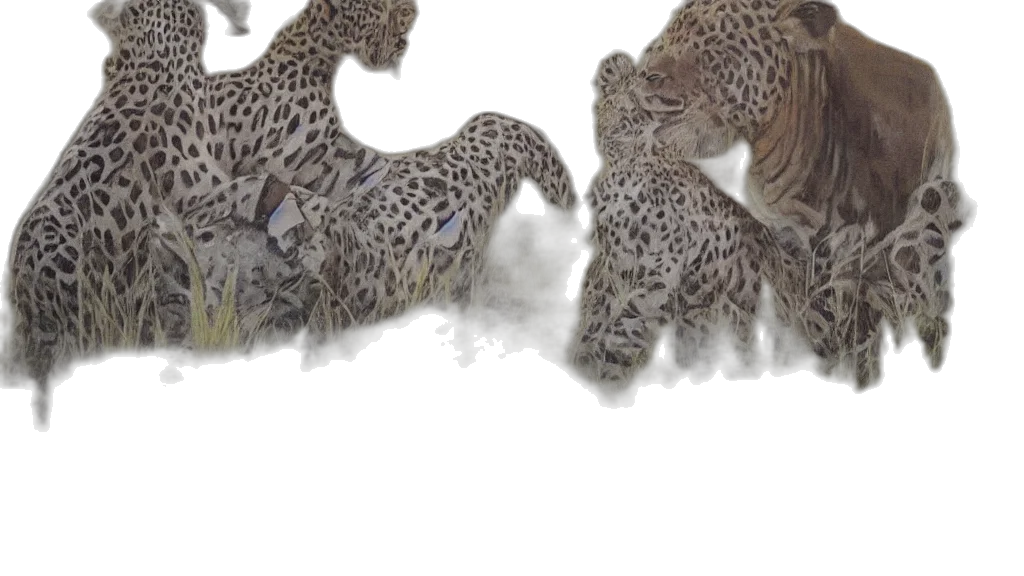 animal, 3d render, photorealistic, concept art, fantasy art, snow, fog, safari transparent PNG cut-out