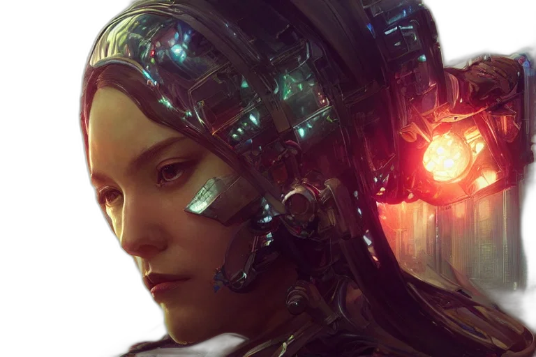 robot, face, cyberpunk, concept art transparent PNG cut-out