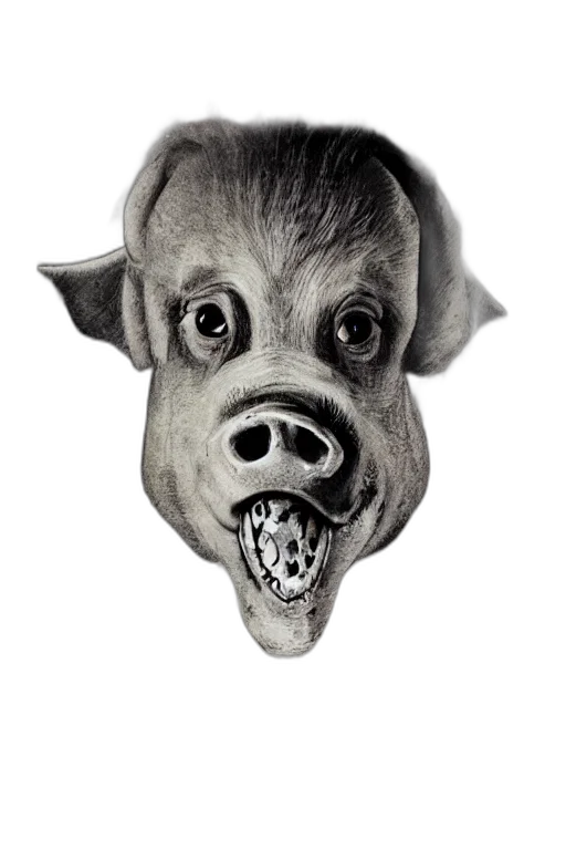 mask, animal, face, creature, photorealistic, pencil sketch, concept art, 3d render transparent PNG cut-out