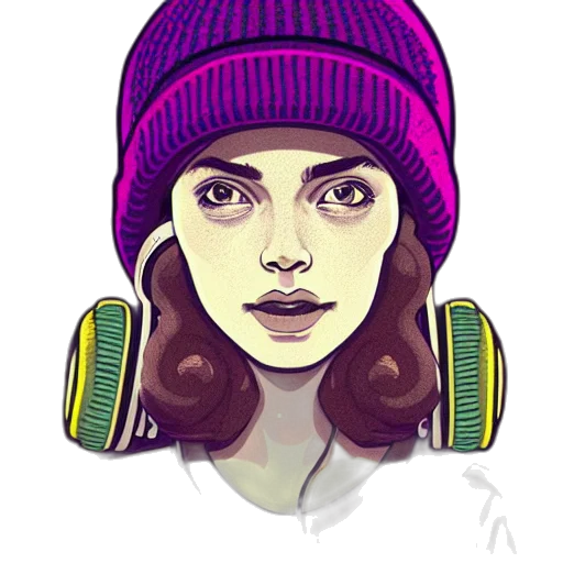hat, face, jewelry, jacket transparent PNG cut-out