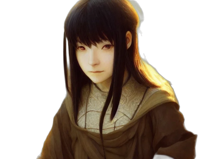 face, staff, jacket, hair transparent PNG cut-out