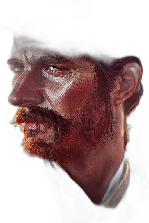 face, mask, hat, photorealistic, oil painting, watercolor, fantasy art, red transparent PNG cut-out