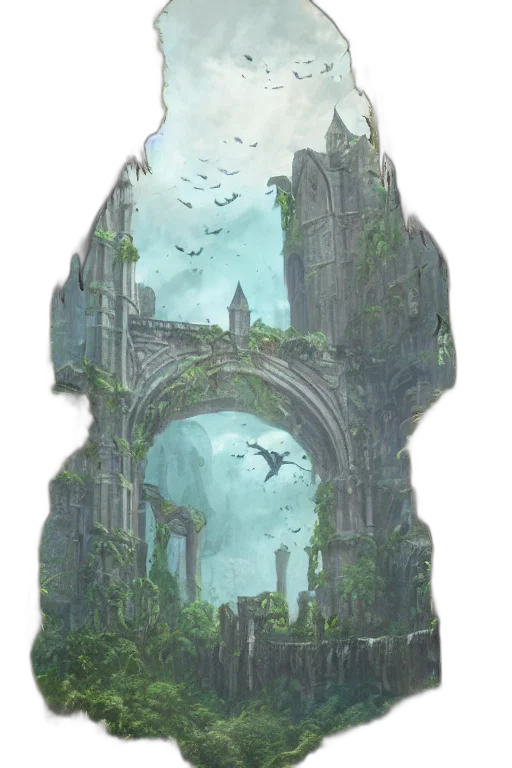 sword, building, crown, dragon transparent PNG cut-out