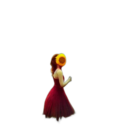 dress, flower, crown, staff, pixel art, concept art, 3d render, fantasy art transparent PNG cut-out
