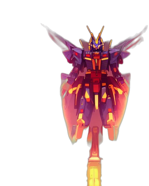 robot, weapon, dragon, concept art, 3d render, pixel art, vaporwave, red transparent PNG cut-out