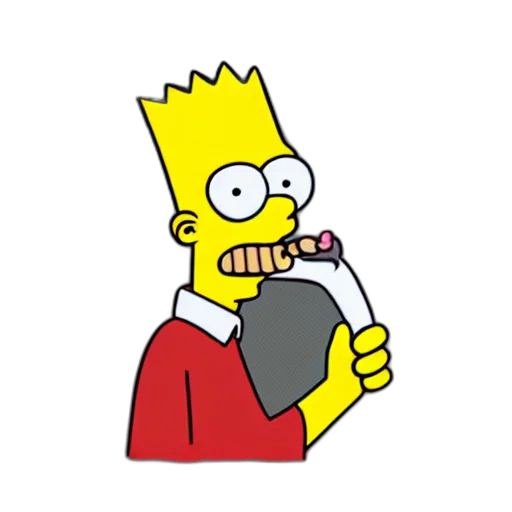 mask, food, cartoon, pixel art, concept art, 3d render, bart, simpson transparent PNG cut-out