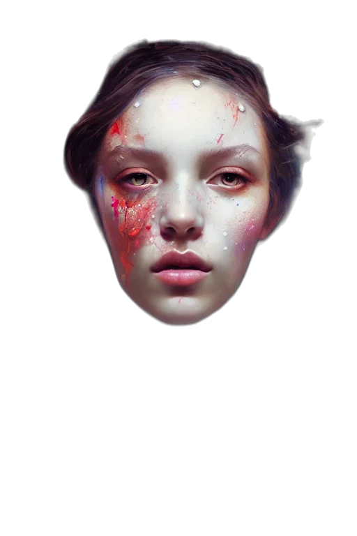 face, mask, crown, creature, photorealistic, fantasy art, oil painting, concept art transparent PNG cut-out