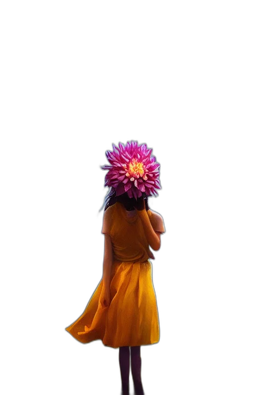 flower, dress, crown, umbrella, photorealistic, 3d render, concept art, pixel art transparent PNG cut-out