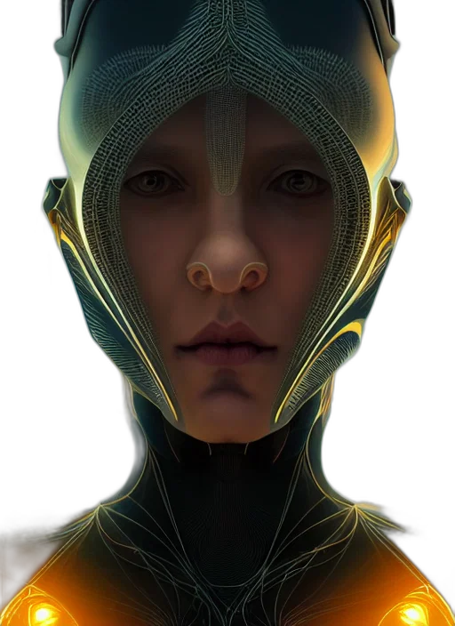 face, robot, mask, creature, concept art, cyberpunk, photorealistic, fantasy art transparent PNG cut-out