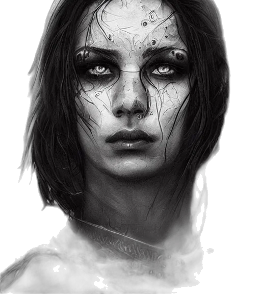 face, mask, creature, fantasy art transparent PNG cut-out
