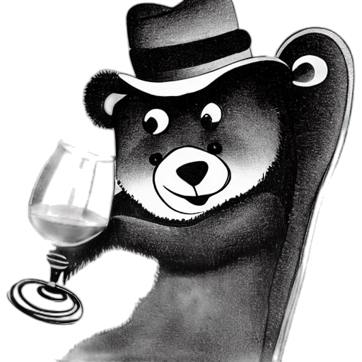 hat, cartoon, bear, wearing transparent PNG cut-out