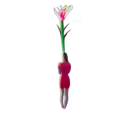 flower, staff, umbrella, jewelry, 3d render, concept art, photorealistic, pixel art transparent PNG cut-out
