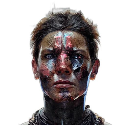 face, mask, robot, concept art transparent PNG cut-out