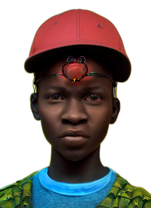 face, hat, robot, crown, photorealistic, 3d render, concept art, cartoon transparent PNG cut-out