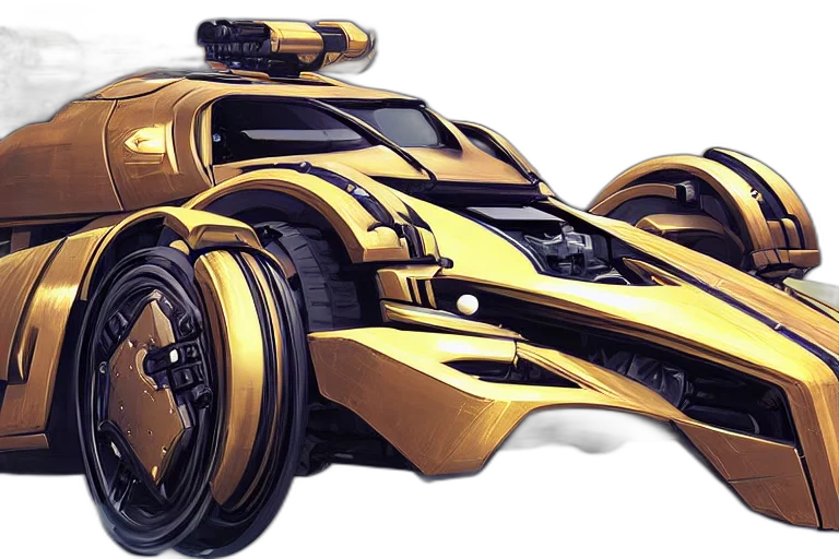 car, concept art, 3d render, comic book art transparent PNG cut-out