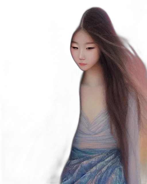dress, hair, creature, face, photorealistic, oil painting, fantasy art, watercolor transparent PNG cut-out