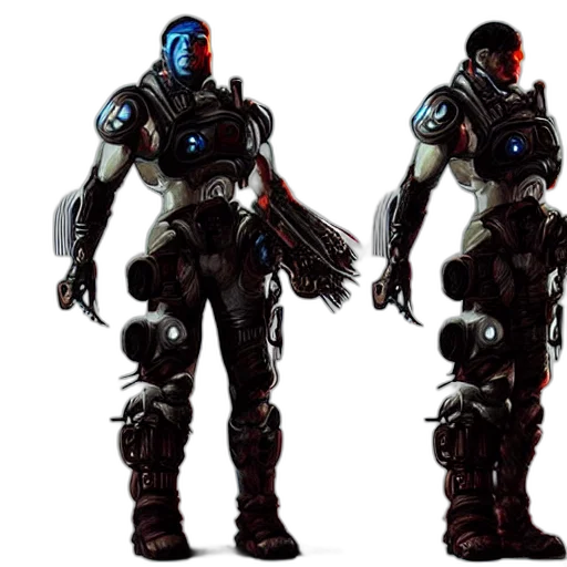 robot, concept art, 3d render, comic book art transparent PNG cut-out
