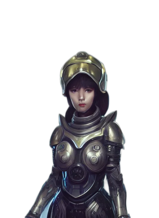 robot, staff, face, weapon, concept art, fantasy art, cyberpunk, comic book art transparent PNG cut-out