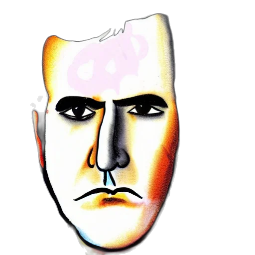 mask, face, robot, photorealistic, 3d render, cartoon, vaporwave, portrait transparent PNG cut-out