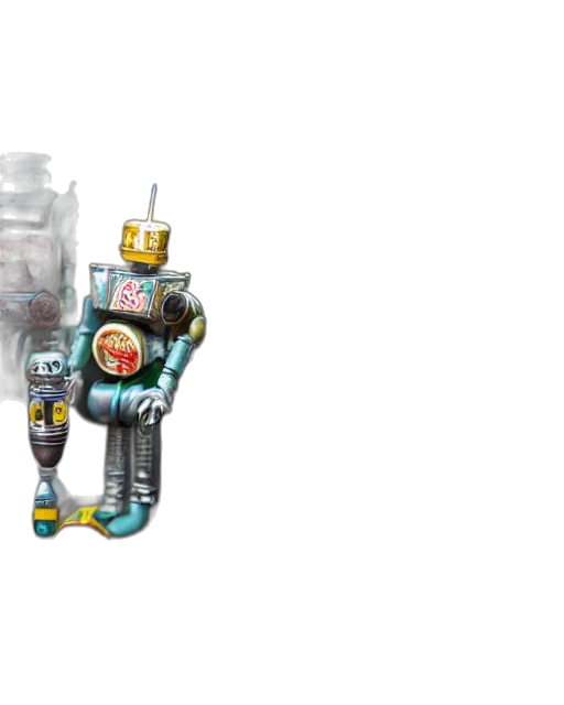 robot, weapon, 3d render, concept art transparent PNG cut-out