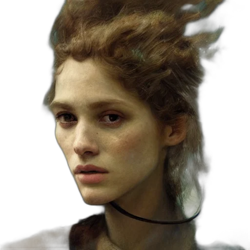 face, hair, crown, mask, photorealistic, concept art, cyberpunk, fantasy art transparent PNG cut-out