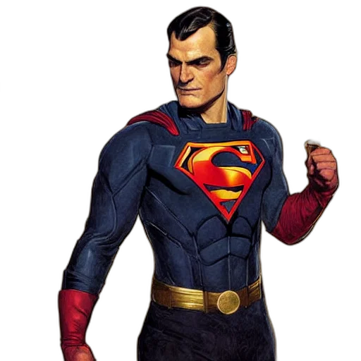 comic book art, concept art, cartoon, 3d render, henry, cavil, portrait, painting transparent PNG cut-out