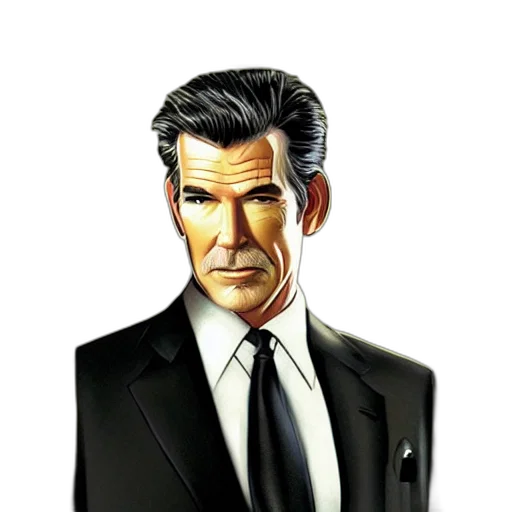 face, staff, jacket, comic book art transparent PNG cut-out