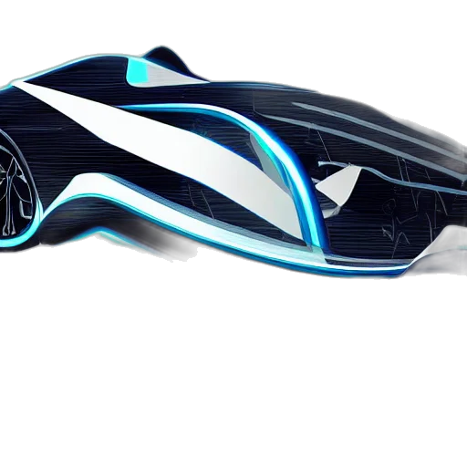 car, 3d render, concept art, cyberpunk transparent PNG cut-out
