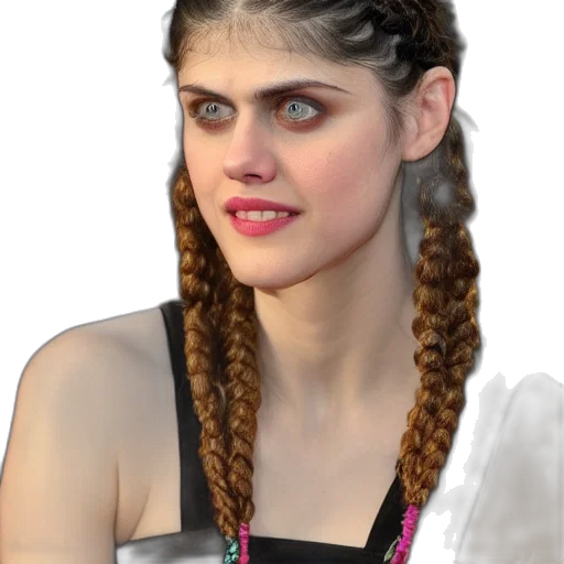hair, face, jewelry, staff transparent PNG cut-out